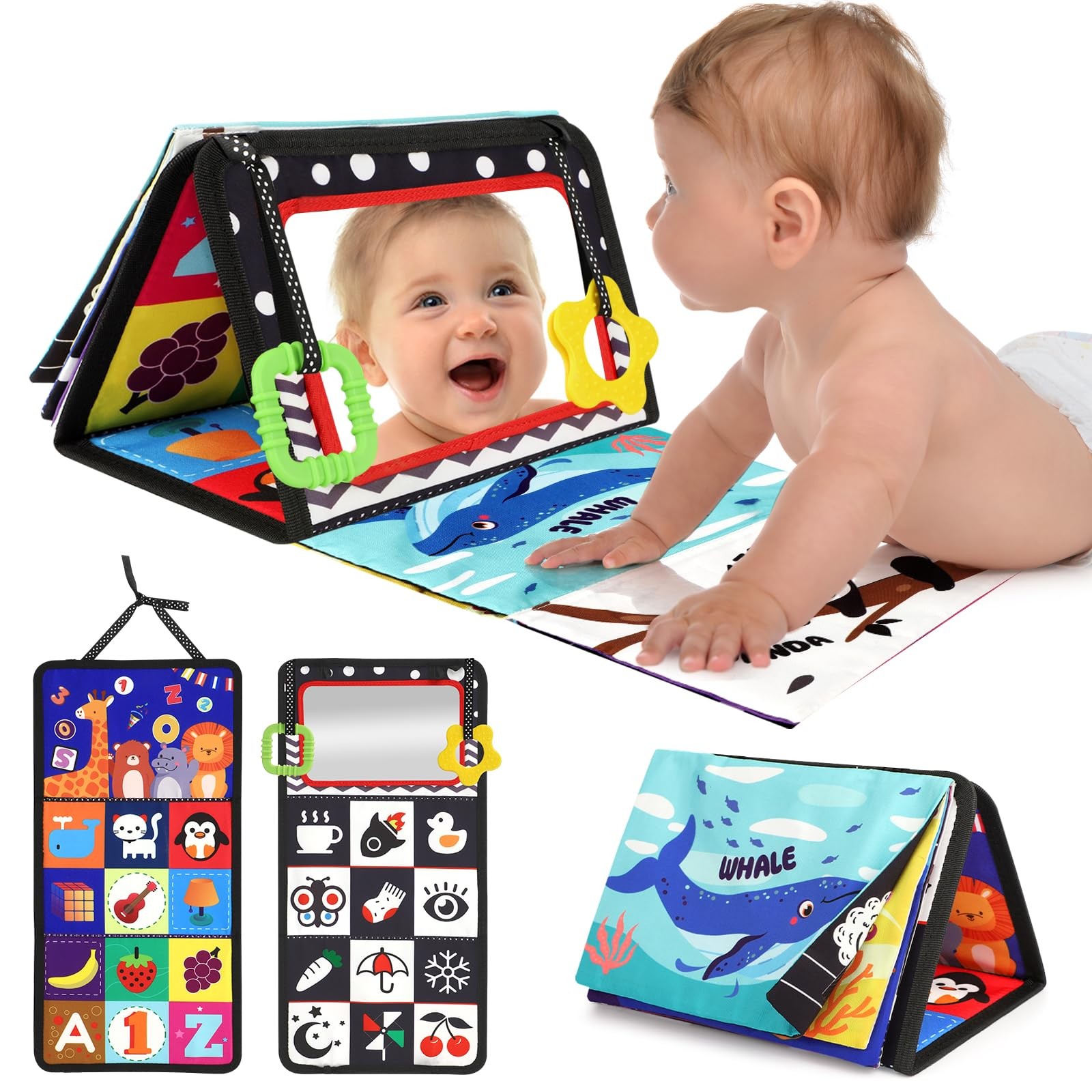 URMYWO Tummy Time Toys – Black and White High Contrast Medium, Multicolored