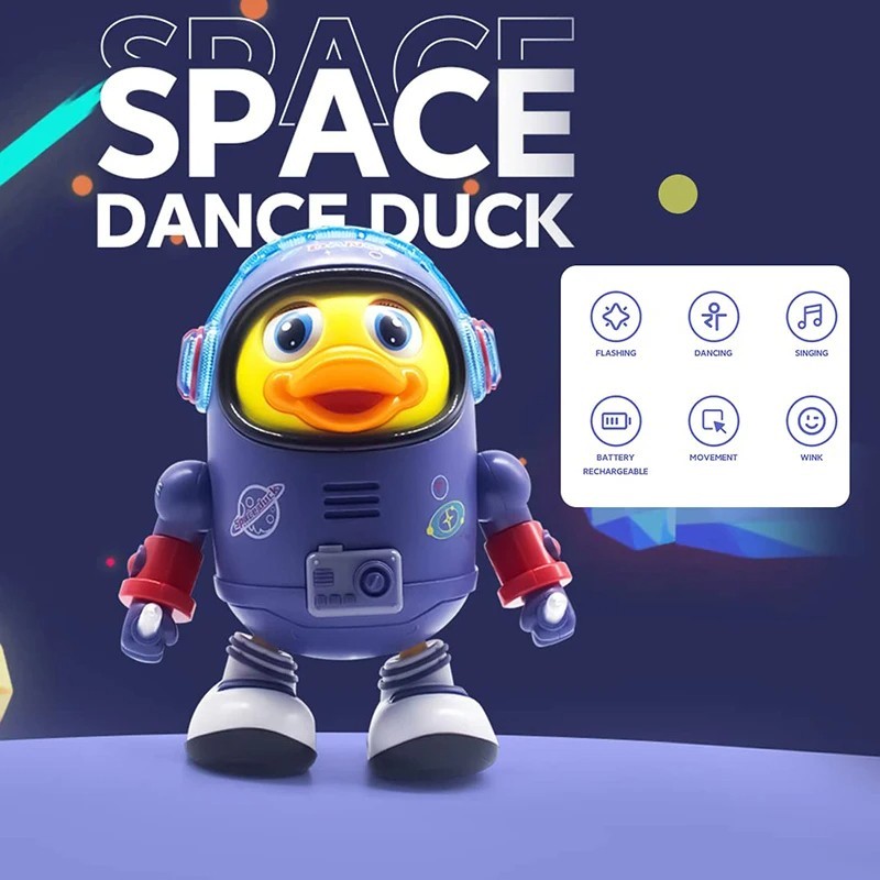 Dancing Space Duck Toy for Kids with Music & Lights – Electric Waddling Fun Gift