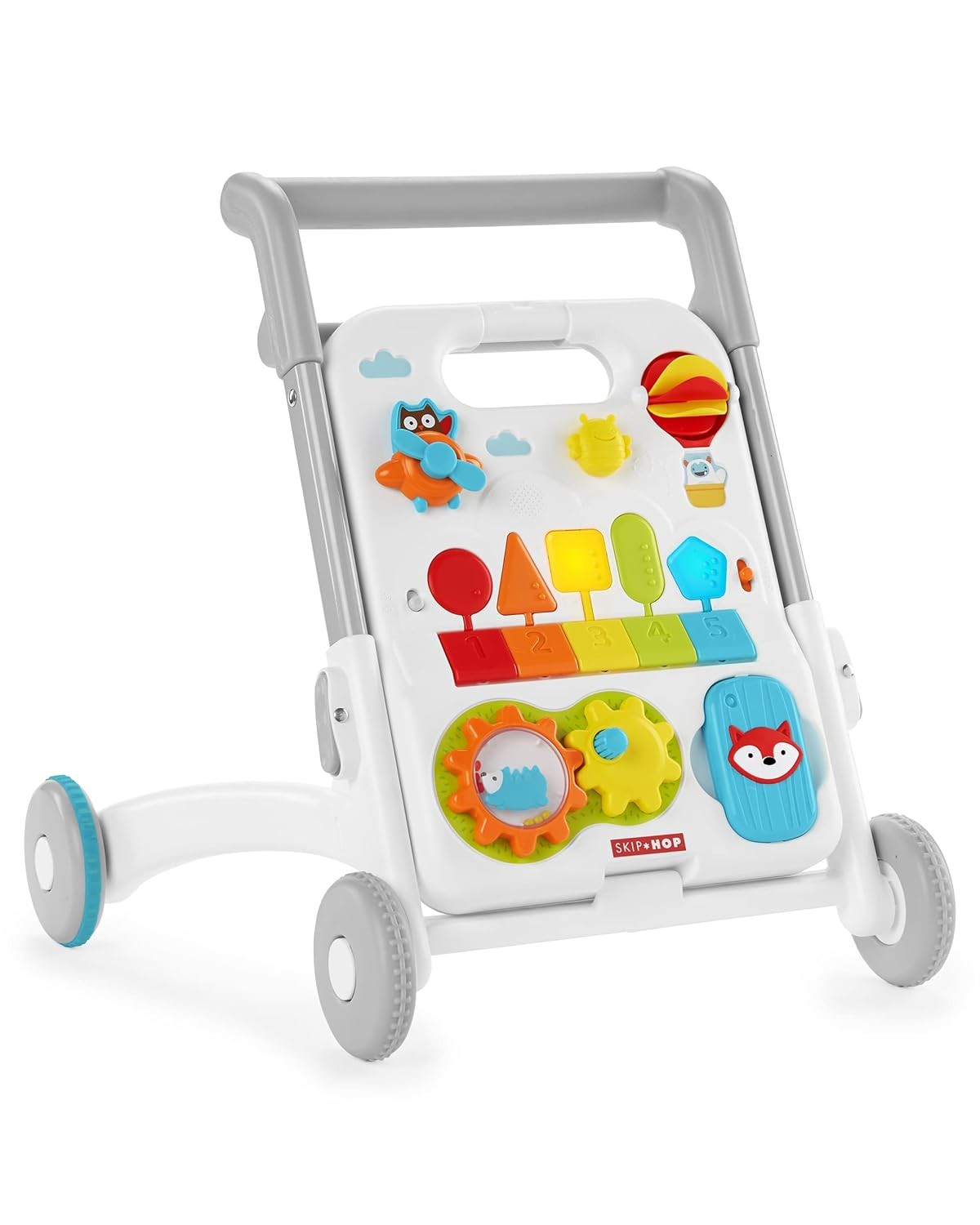 Skip Hop Baby Walker 4-in-1 Sit to Stand Convertible Light Up Walker with 40+ Ac