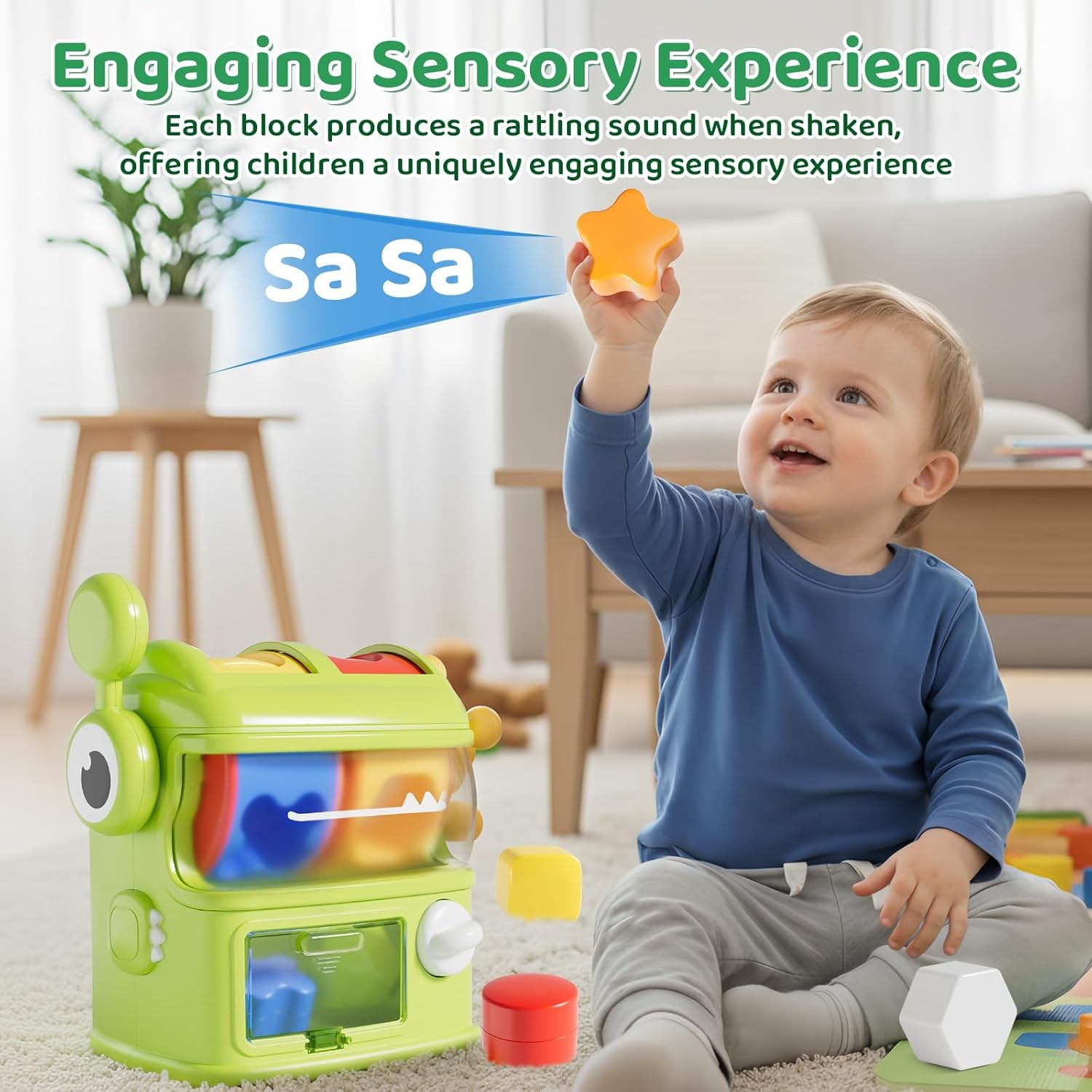 Montessori Shape Sorter Learning Toys for 1 Years Old, Baby Toys 12-18 Months wi