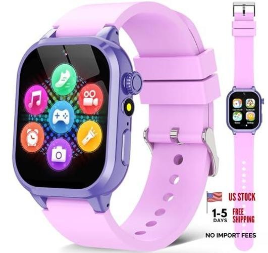 Kids Smart Watches for Girls Boys Toys Ages 4-12 with 30+ Games Video Purple