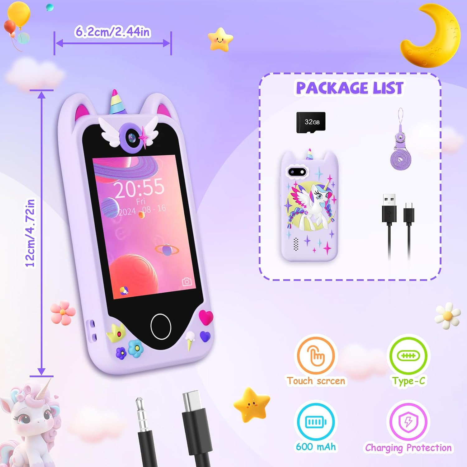Kids Smart Phone for Girls Gifts – Toddler Christmas Birthday Gift for Age 3 4 5
