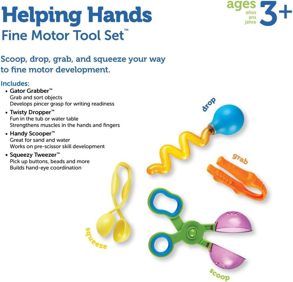 Helping Hands Activity Set – 4 Fine Motor Toys for Kids Age 3+, Fun Learning