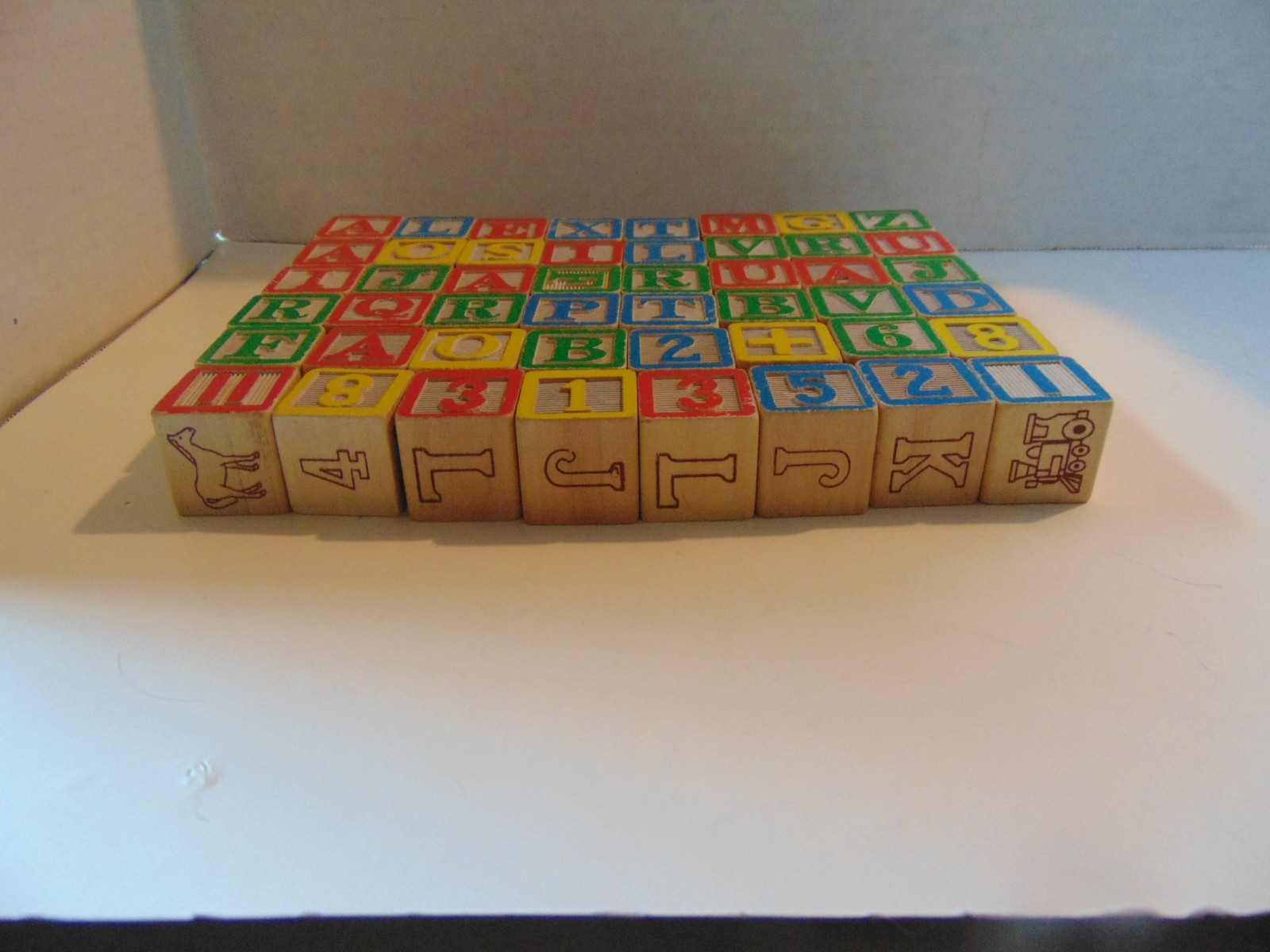 48- Colorful Wooden Childrens Letter Blocks.