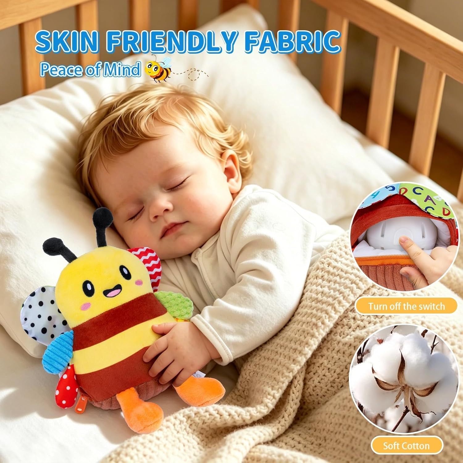 Musical Dancing Bee Plush Toy Rechargeable Baby Sensory Crawling 6-18M