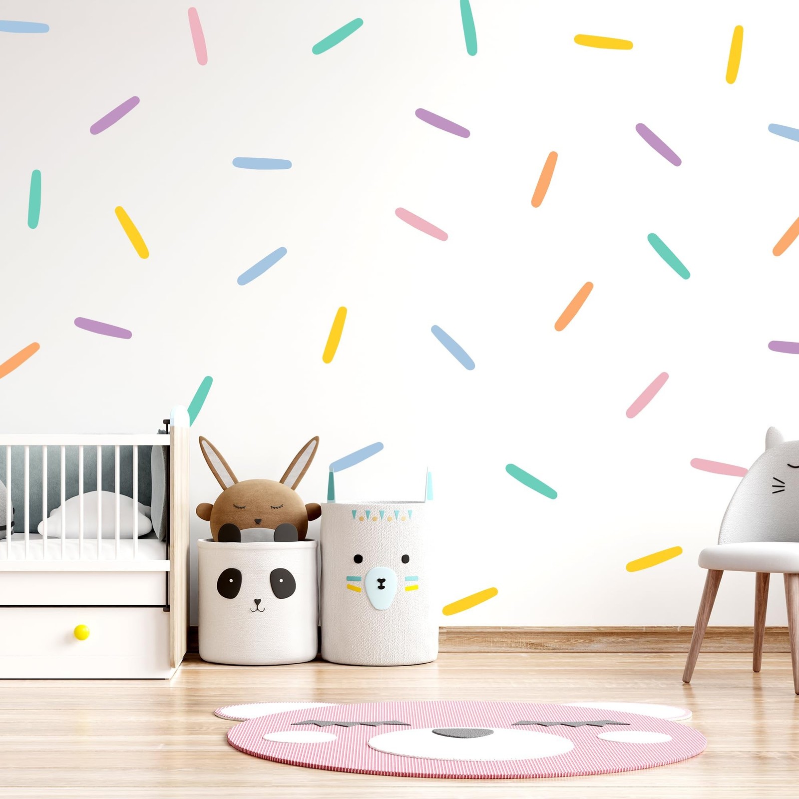 LucyLews Pastel Confetti Wall Decals – 160 Peel & Stick Removable Sprinkle