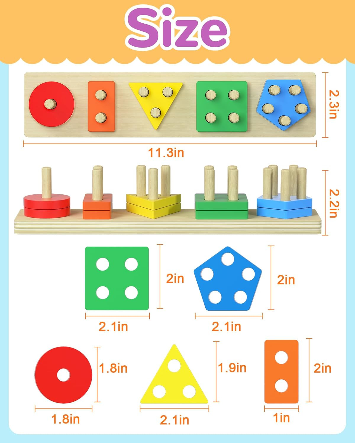 Montessori Toys for 1 2 3 Year Old Boy Girl, Toys for Ages 2-4 Toddlers Kids Bab