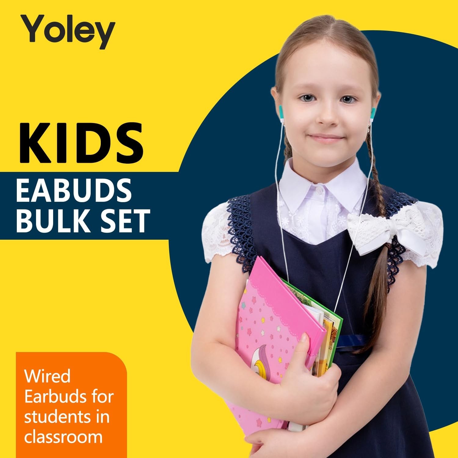 Kids Earbud Headphones Bulk 100 Pack Multi Color Class Set for School Classro…