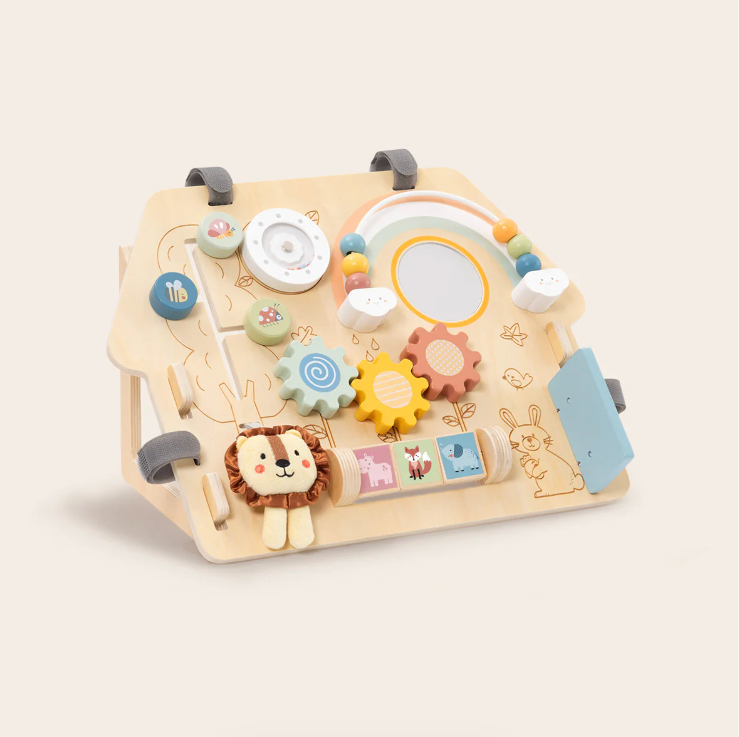 Wooden Toddler Busy Board Sensory Activity Toy Montessori Learning Board