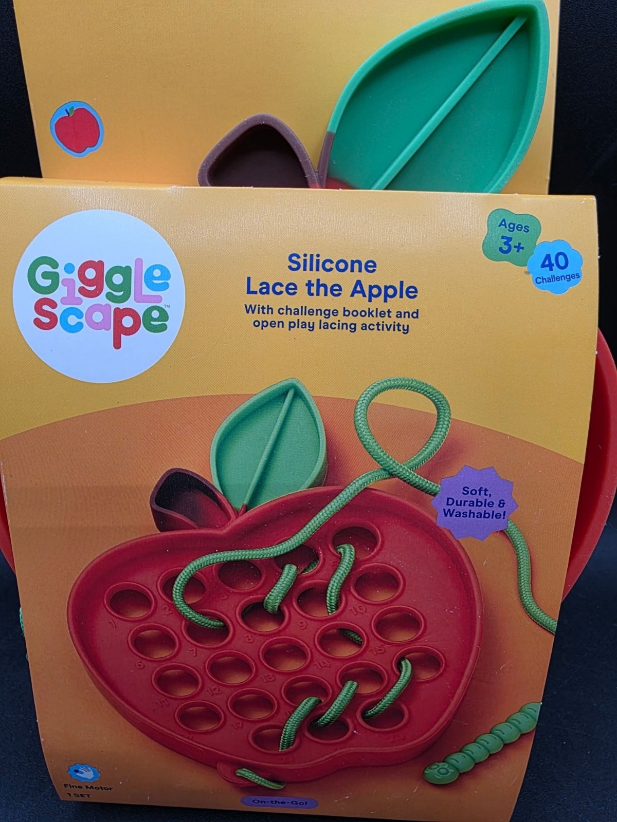 GiggleScape Silicone Lace The Apple Educational Toy Ages 3+ Fun Fine Motor Activ