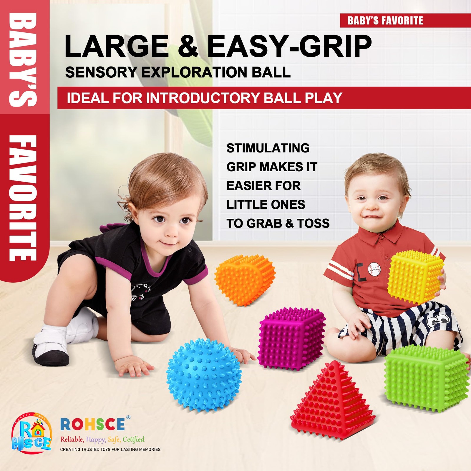 Sensory Balls Baby Teething Toys 6-12 Months, Soft Spiky Textured Multi Ball …