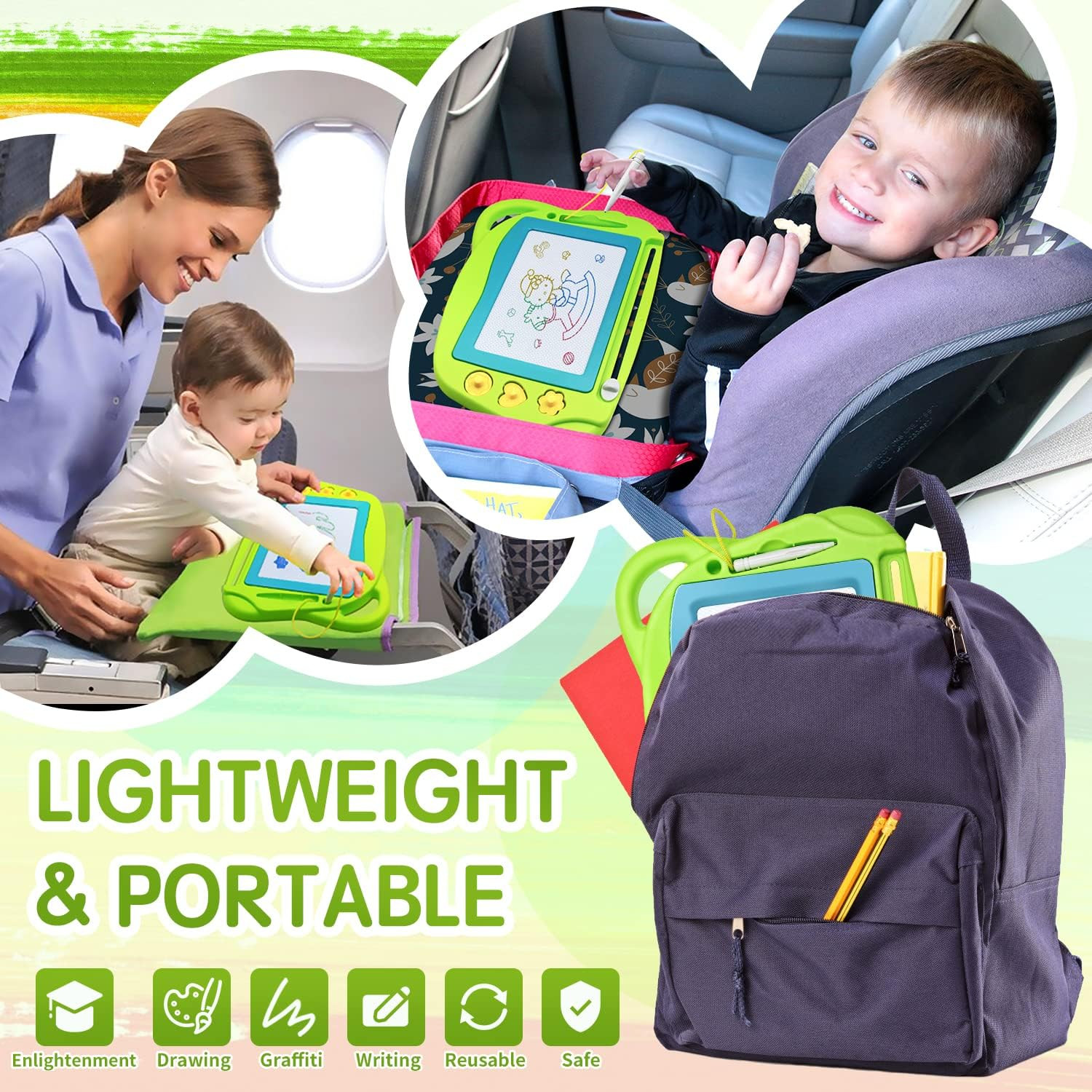 Mini Magnetic Travel Drawing Board, Educational Learning Toys for Boys & Girls