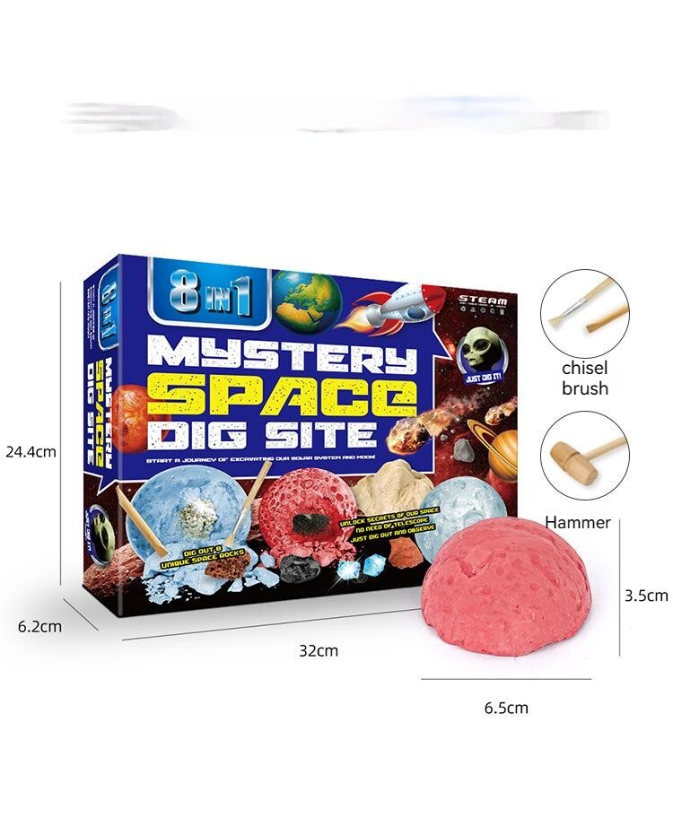 8PCS Planet Gemstone Kits Dig Out Excavation Educational Interactive Mining Toys