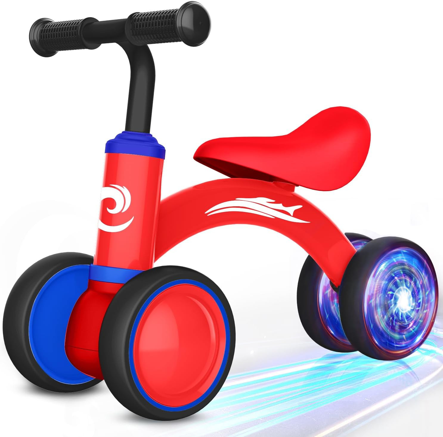 Colorful Lighting Baby Balance Bike Toys for 1 Year Old Boy Girl Gifts, 10-36 Mo