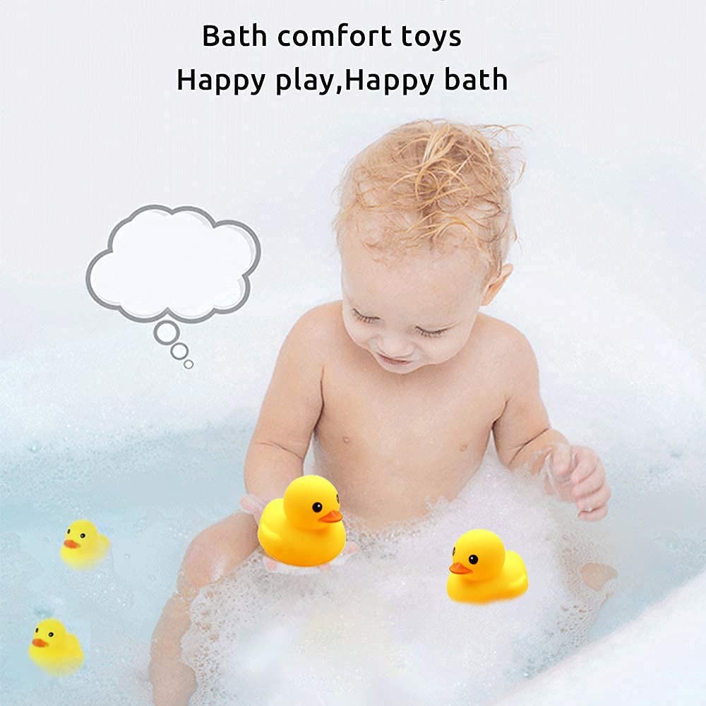 CICITOYWO Yellow Rubber Ducks, 10pcs Preschool Bath Toys Small,