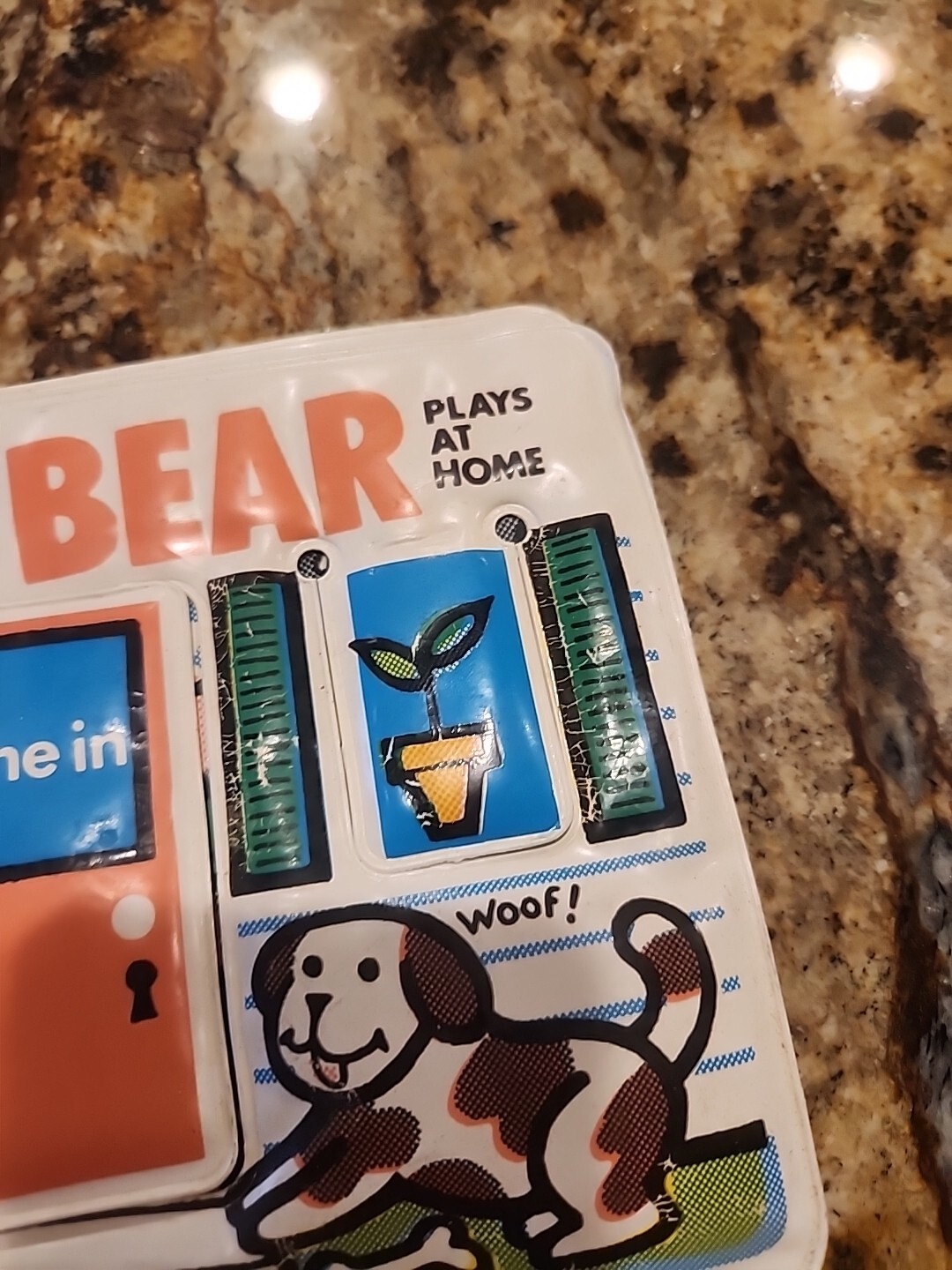 Vintage 1982 Johnson & Johnson Baby Bear Plays at Home Book Vinyl Plastic Bath