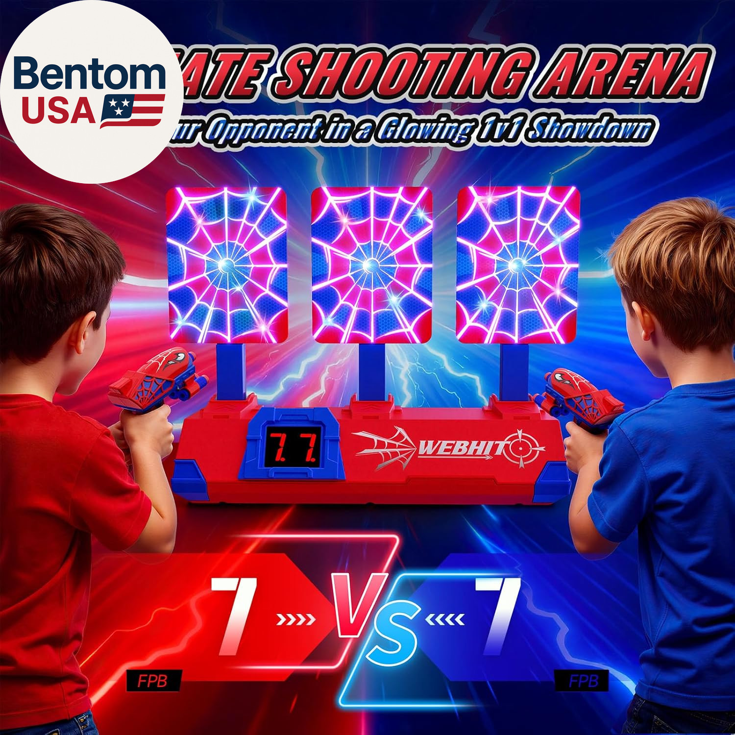 Shooting Toys for 3-12 Year Old Boys, Hero Styles with Glowing Web&Sounds,Lcd Sc