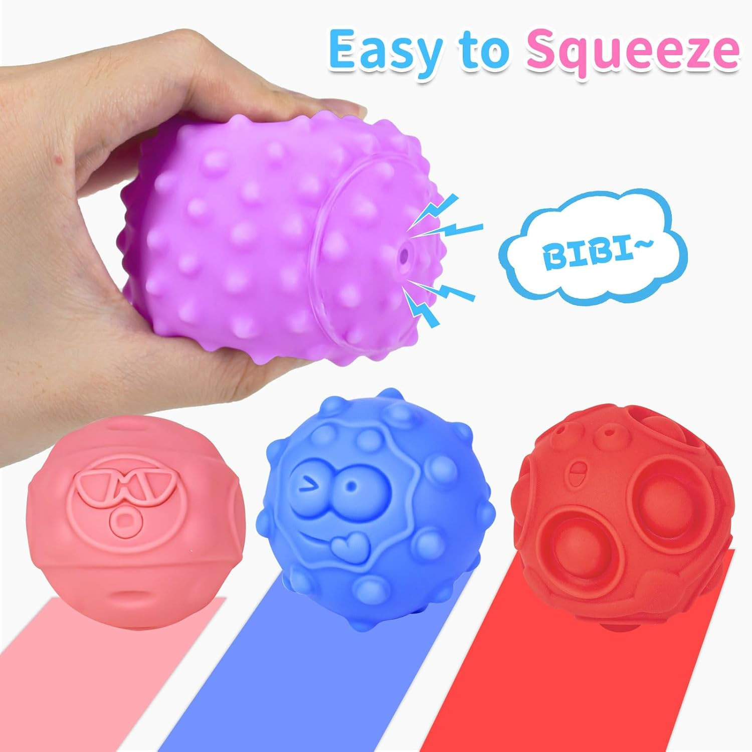 24 Pcs Sensory Balls Toddlers Babies Montessori Soft Textured Multi Color