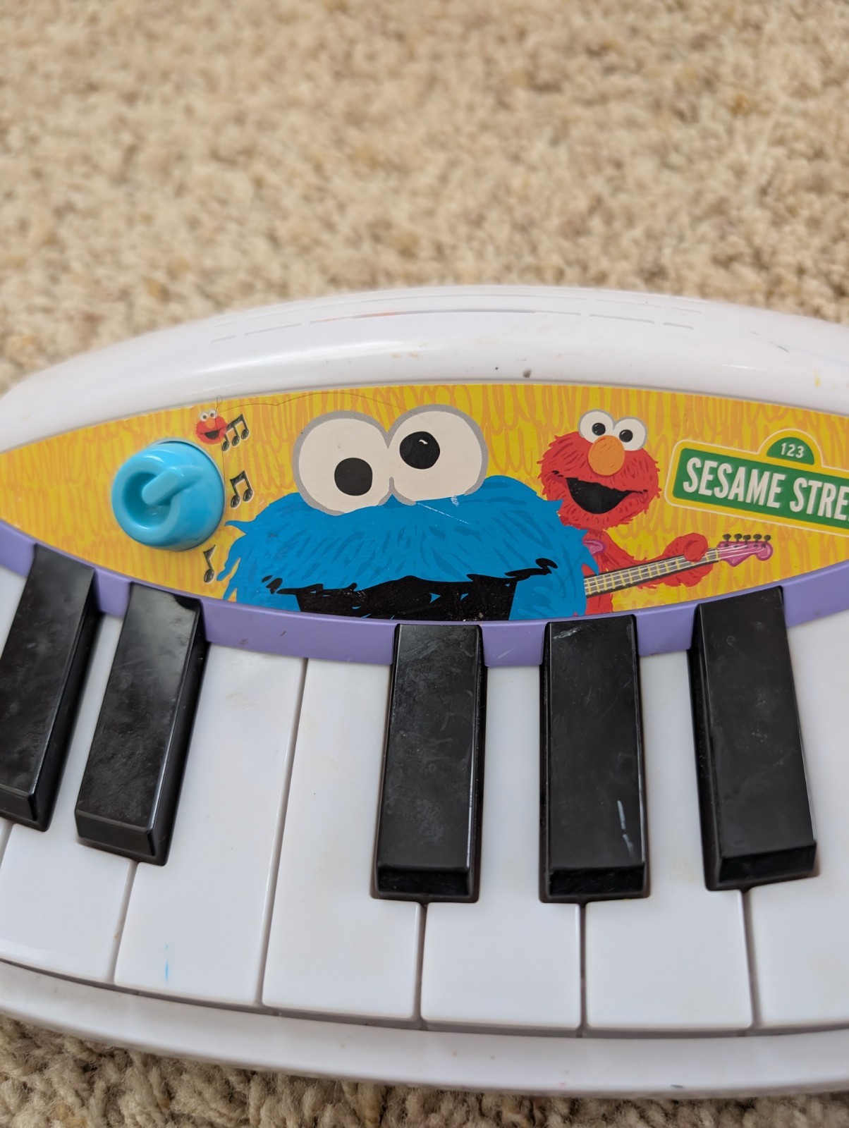Sesame Street 2010 Talking Toy Piano Cookie Monster Elmo Lets Rock Hasbro Works