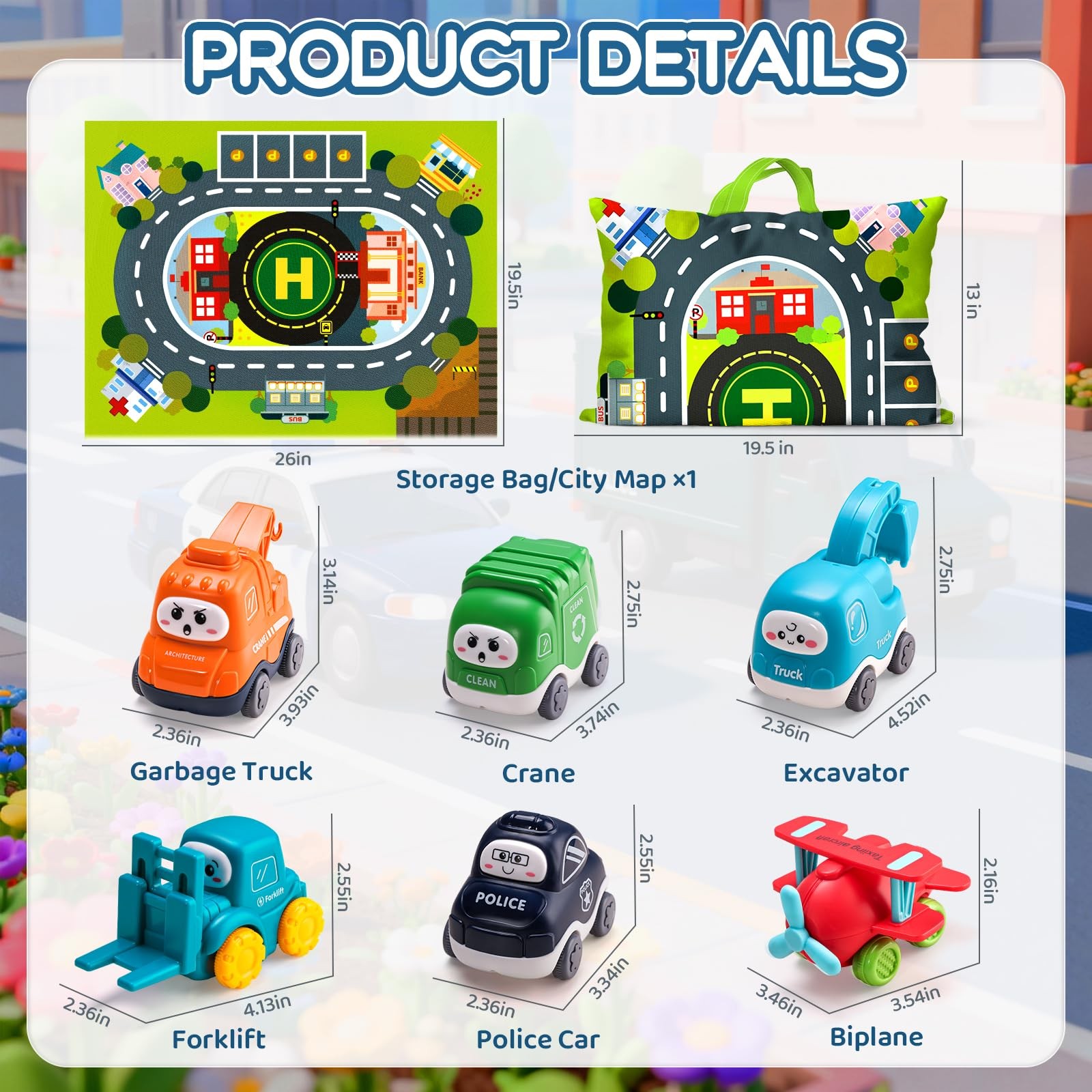 Big Cartoon Truck Car Toys for 1 Year Old Boy with Small, Colorful