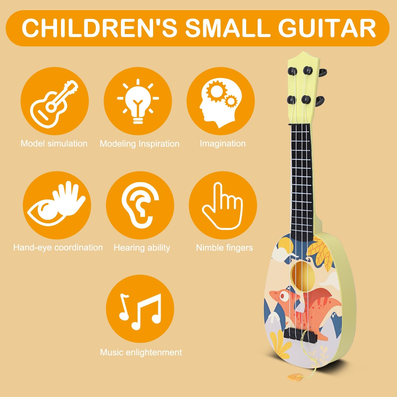 YOLOPLUS+ Kids Toy Ukulele, Kids Guitar Musical Toy,17 Inch 4 Steel Strings, …