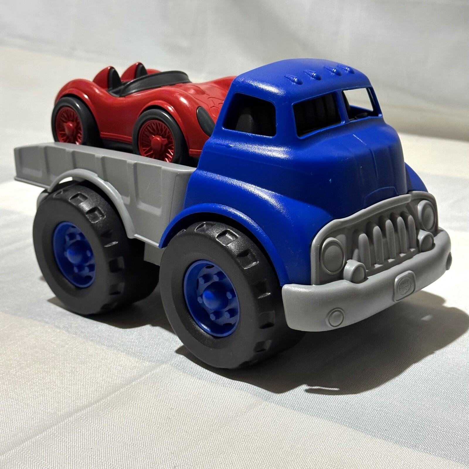 Green Toys Blue Flatbed Truck & Red Race Car Made in USA Excellent for Toddlers