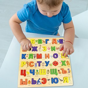 Russian Alphabet Jigsaw Words Preschool Toy for Xmas Present Children Kids
