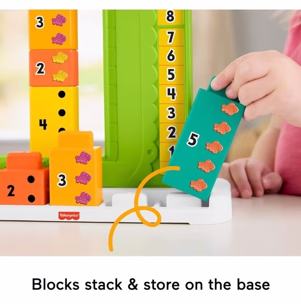 Fisher Price Adding Alligator Preschool Educational Toy with Stacking Blocks