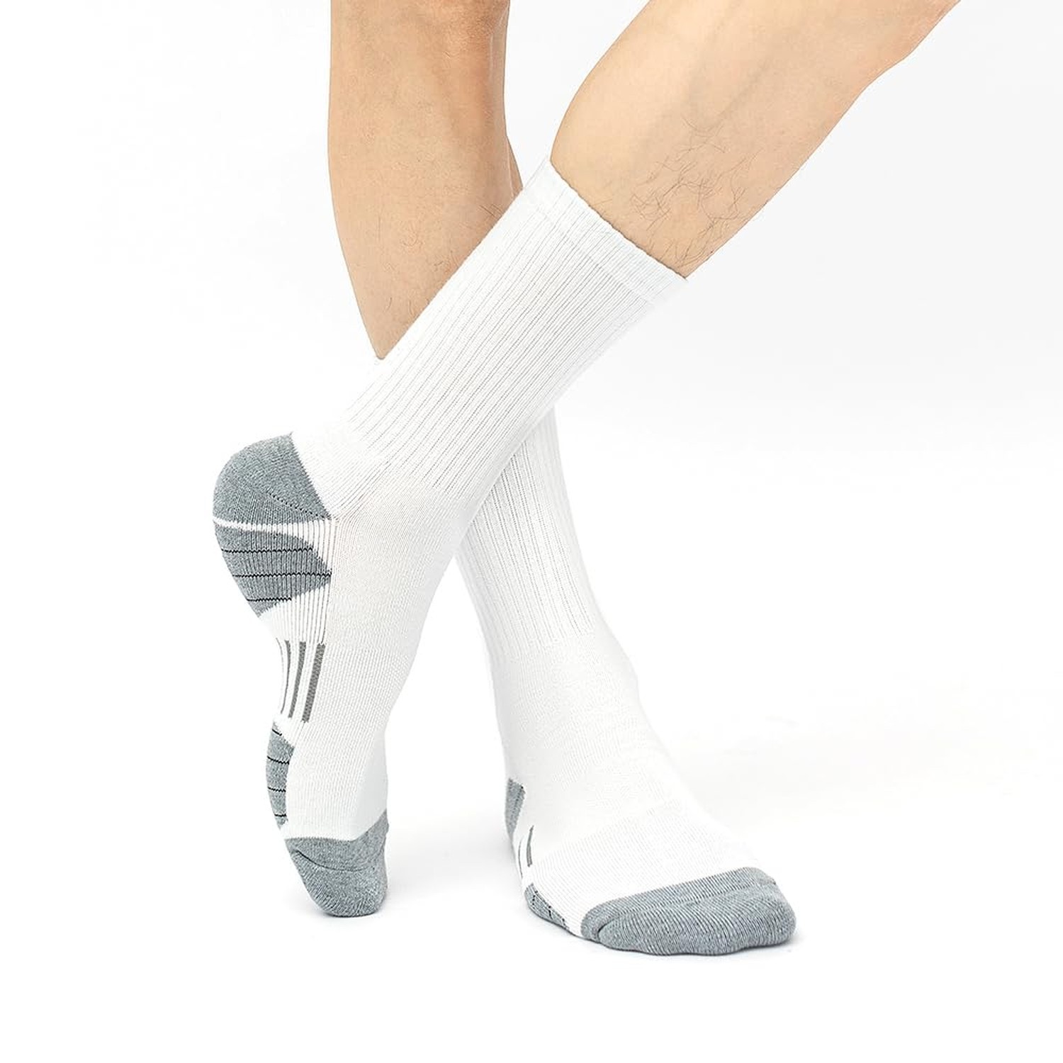 JOYNÉE 8 Pairs Mens Athletic Crew Socks Cushion Running Work Breathable Out