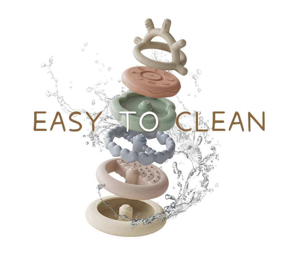 Moonkie Stacks of Circles Soft Teething Toy | Educational Learning Nature