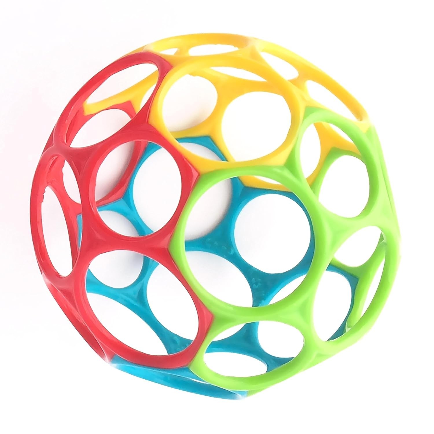 Bright Starts Oball Easy Grasp Classic Ball BPA-Free Infant Toy in Red, Yellow,