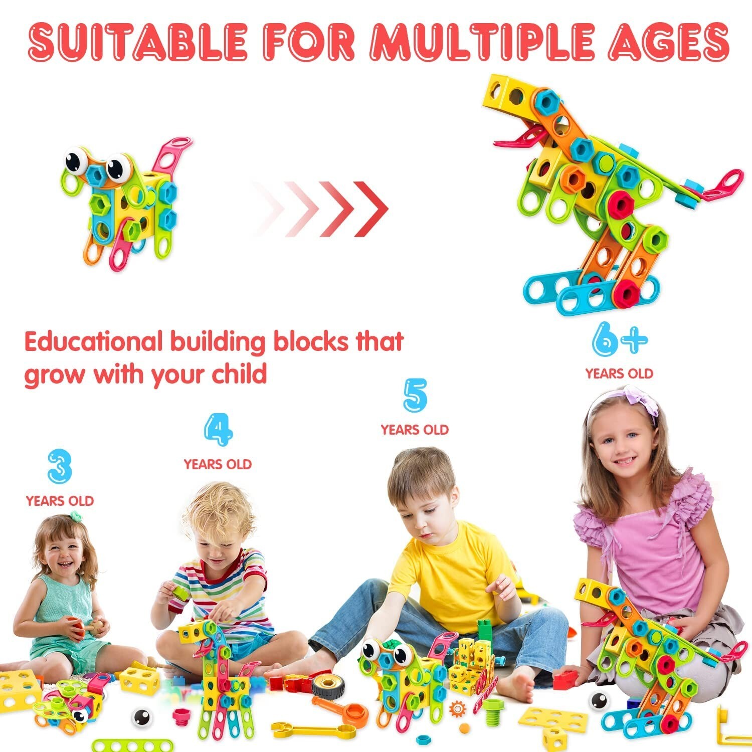 NXONE 195 PCS Educational STEM Toys for Boys and Girls Ages 3 4 5 6 7 8 9 10 …