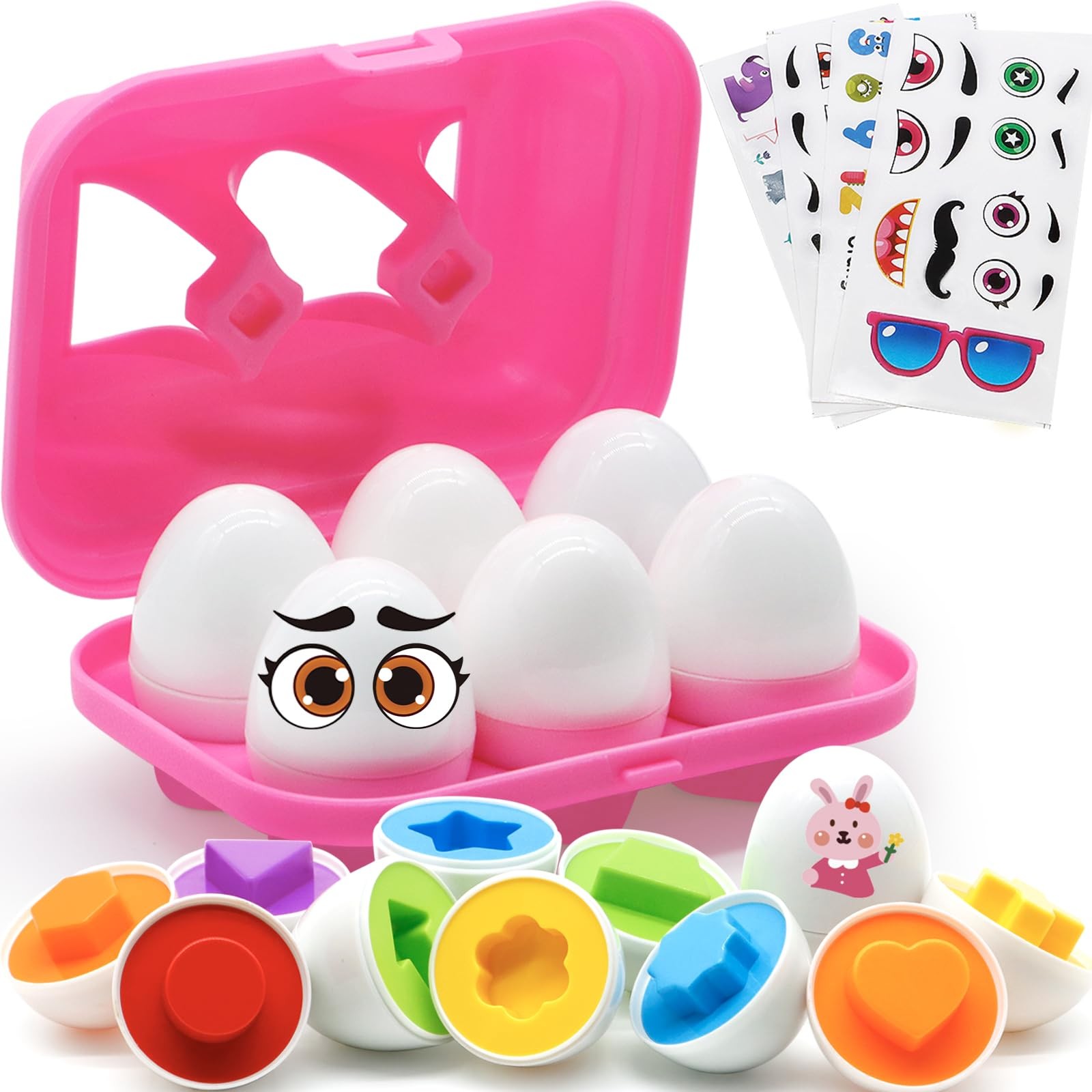 Toddler Toys Easter Eggs Learning Montessori Toys for 1 2 3 Year Old Girl Boy…