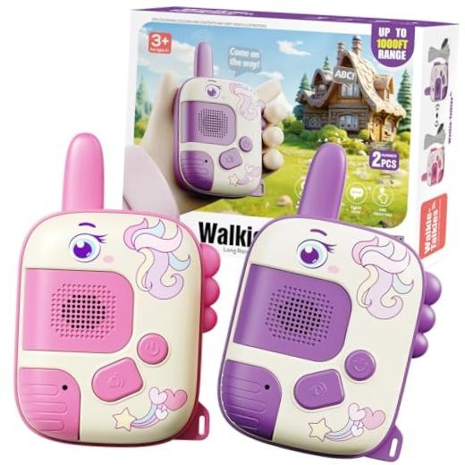 Walkie Talkies Toys for Girls:Unicorn Toys 2 Pack Birthday Gifts for 3 4 5 Pink
