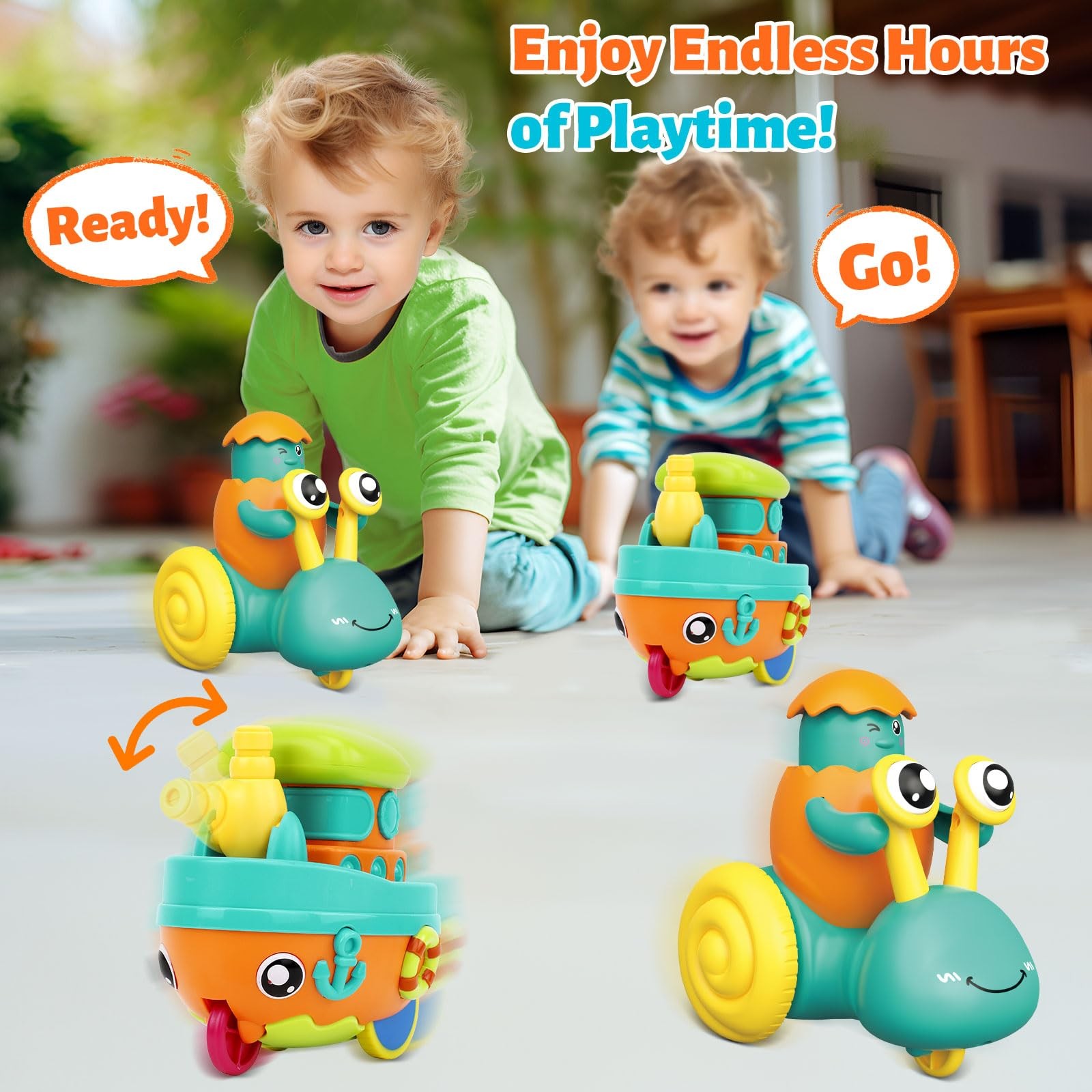 Toddler Toys for 1 Year Old Boy, Press to Go Car Toys for Toddlers 1-3, Learn…