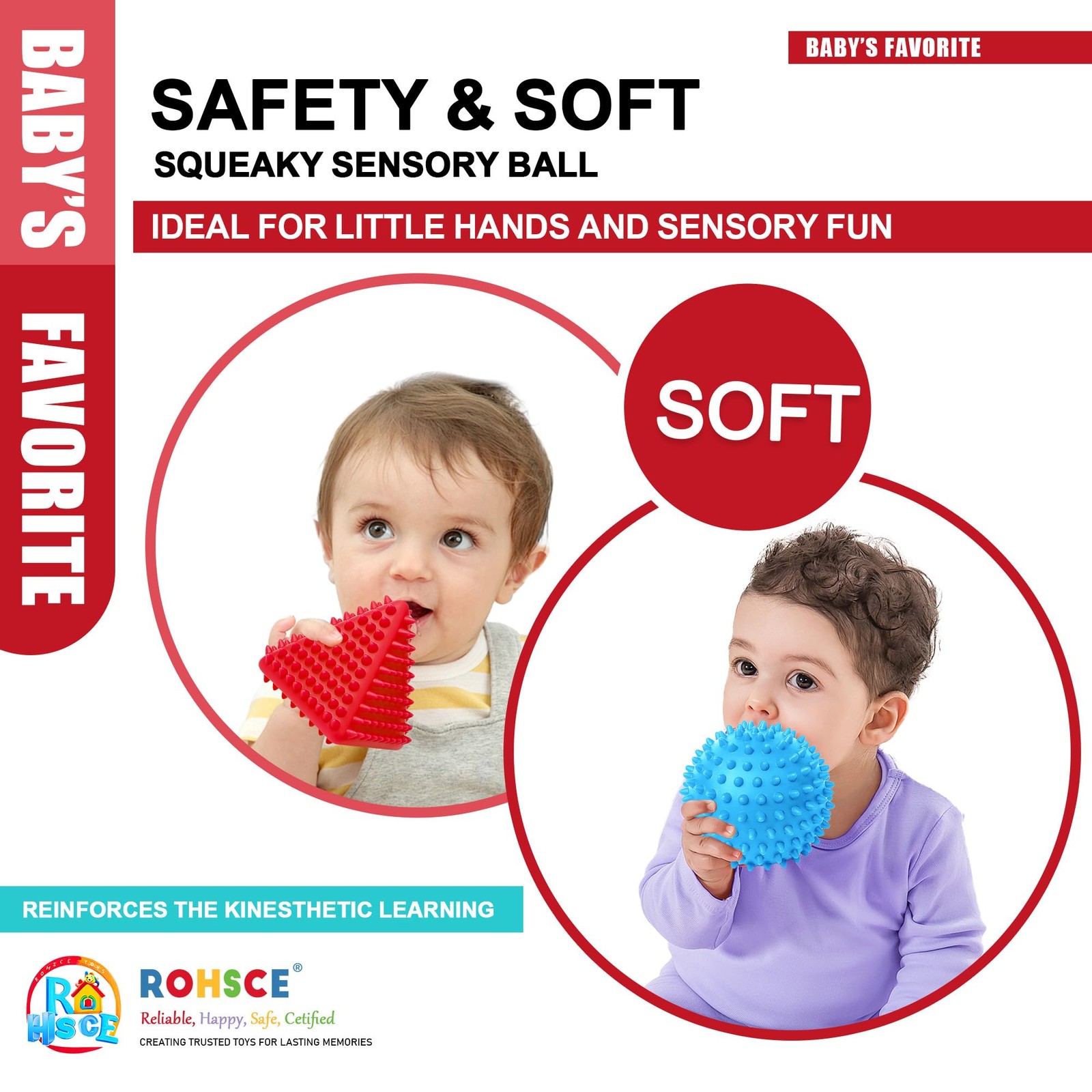 Sensory Balls Baby Teething Toys 6-12 Months, Soft Spiky Textured Multi Ball …