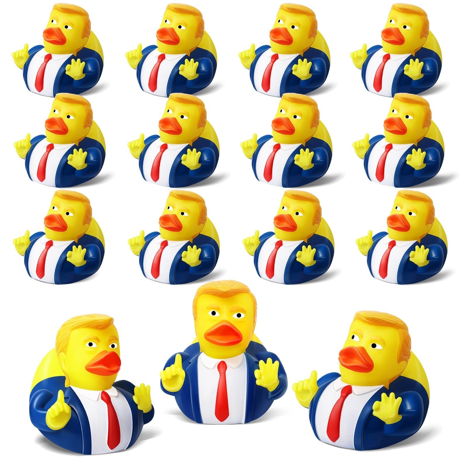 24 Pcs President Rubber Ducks, Funny Duckies, Memorial and Small