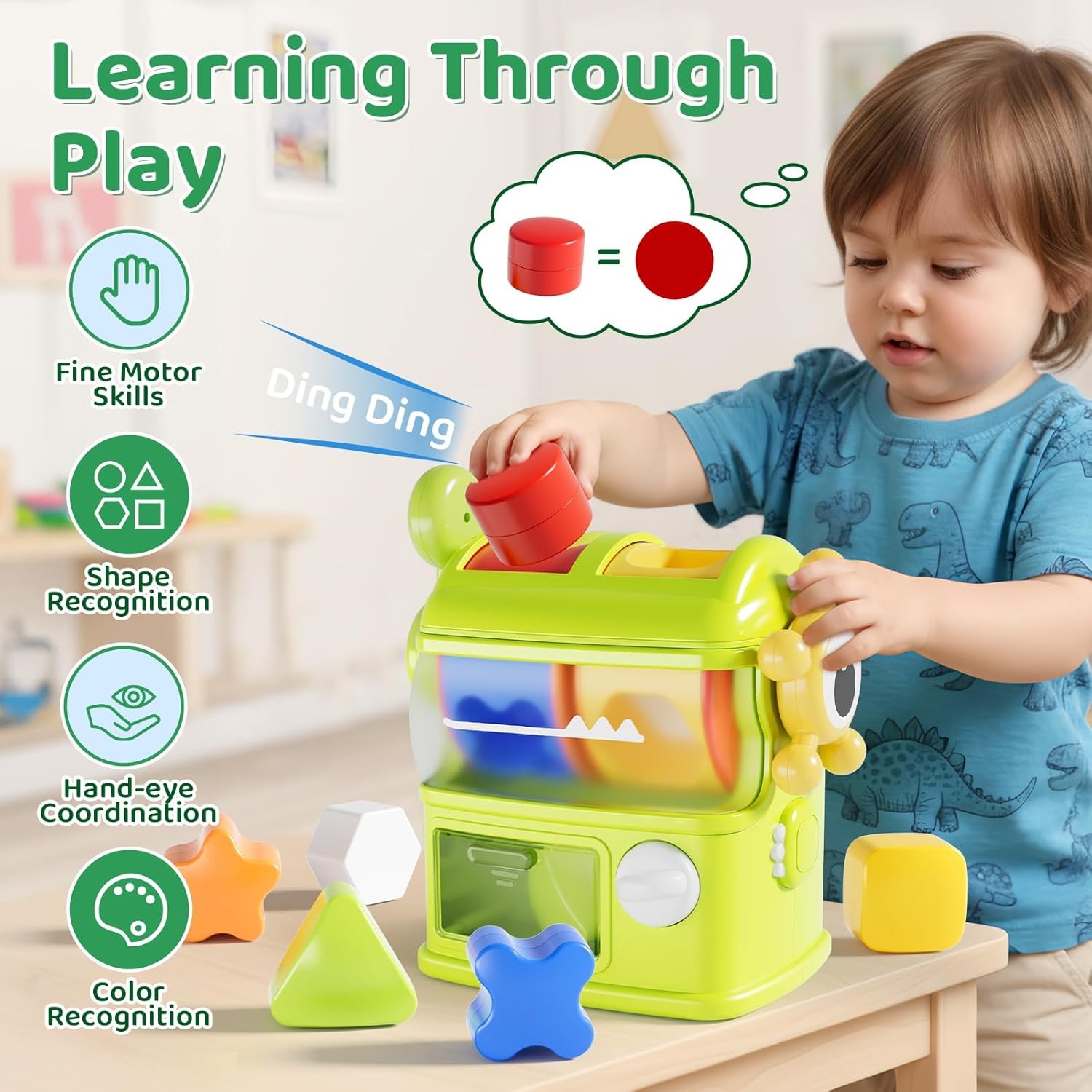 Montessori Shape Sorter Learning Toys for 1 Years Old, Baby Toys 12-18 Months wi