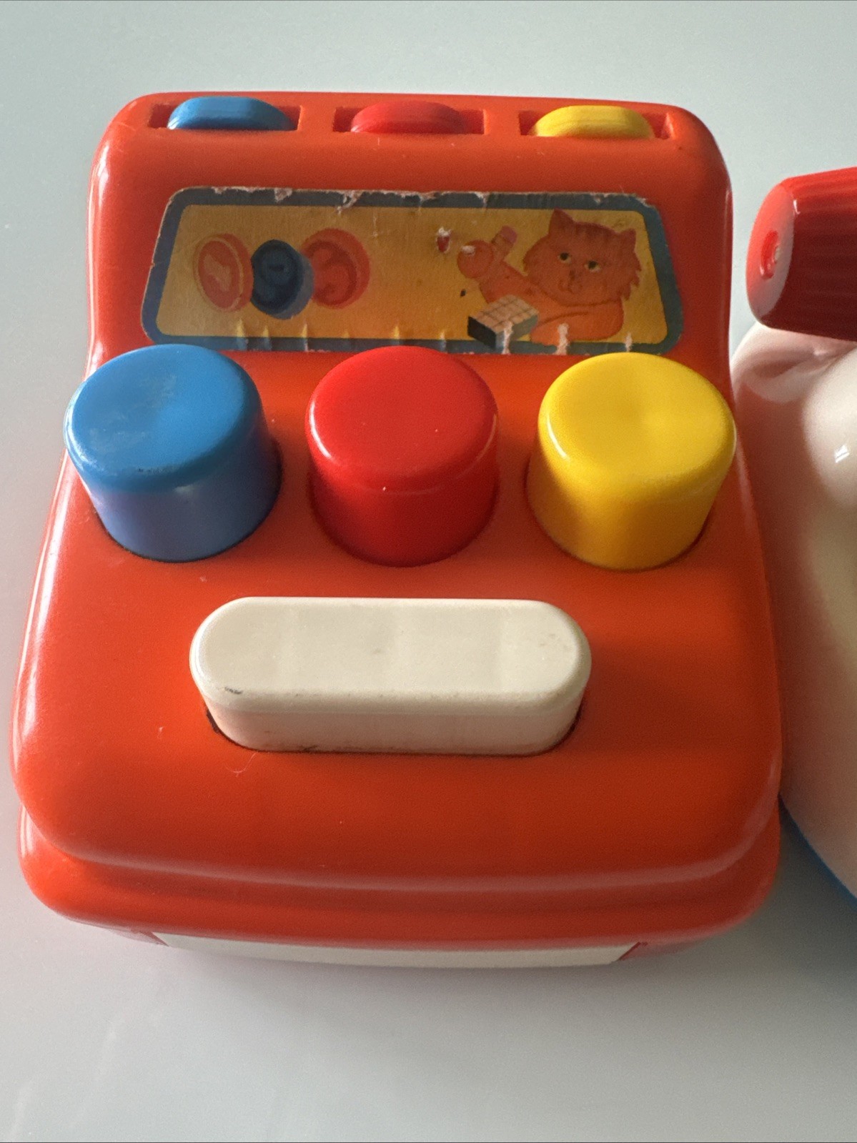 VINTAGE TOMY TODDLER TOY Mini TYPEWRITER Cash Register Buttons Ring Sounds Lot