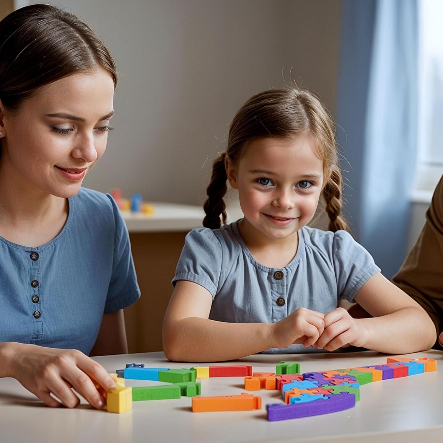 Wooden Alphabet Puzzle for Kids Toddlers – ABC & 123 Montessori Learning Toy