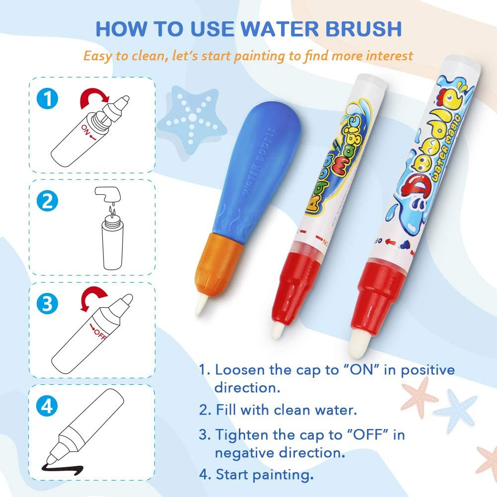 Water Doodle Mat – Kids Painting Writing Color Doodle Drawing Mat Toy Bring Magi