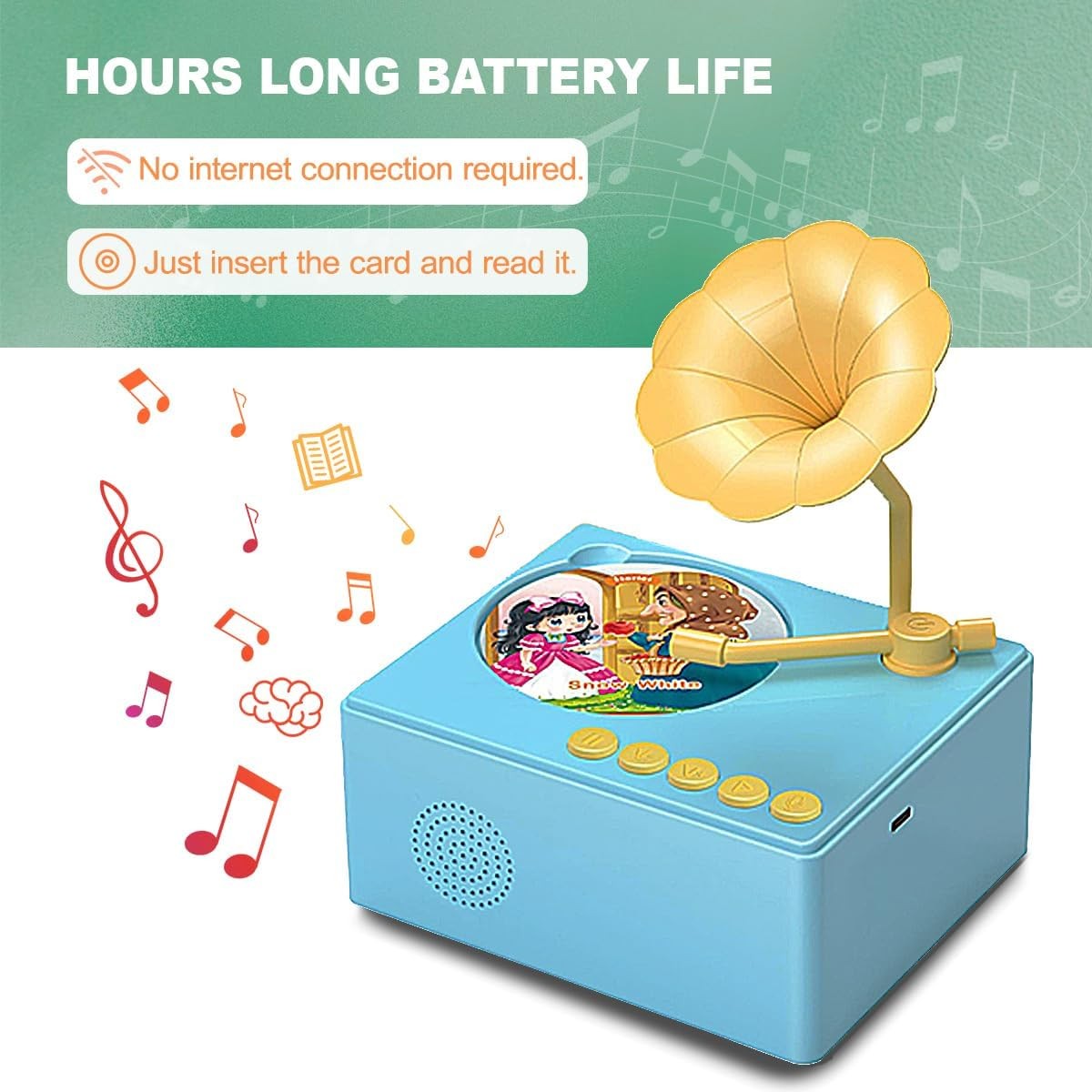 Audible Educational Toy with Music for Toddlers Age 1-5, 96 Songs Stories Cards