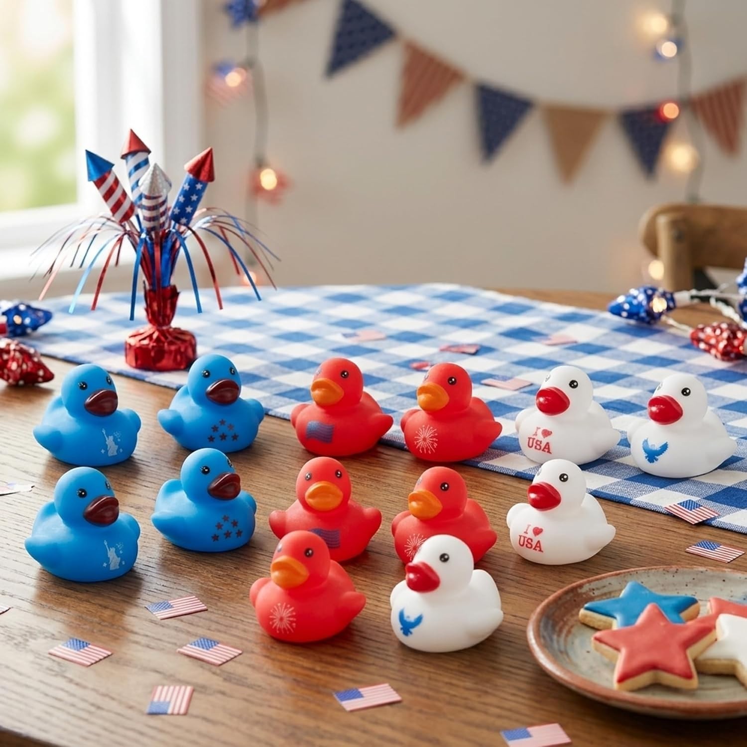 Patriotic Mini Rubber Ducks – 60Pcs 4th of July 250th Anniversary American Ducky