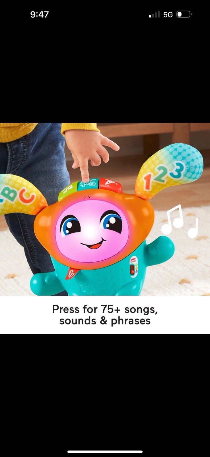 Fisher-Price DJ Bouncin’ Beats – Baby Toddler Learning Toy, Bouncing Action