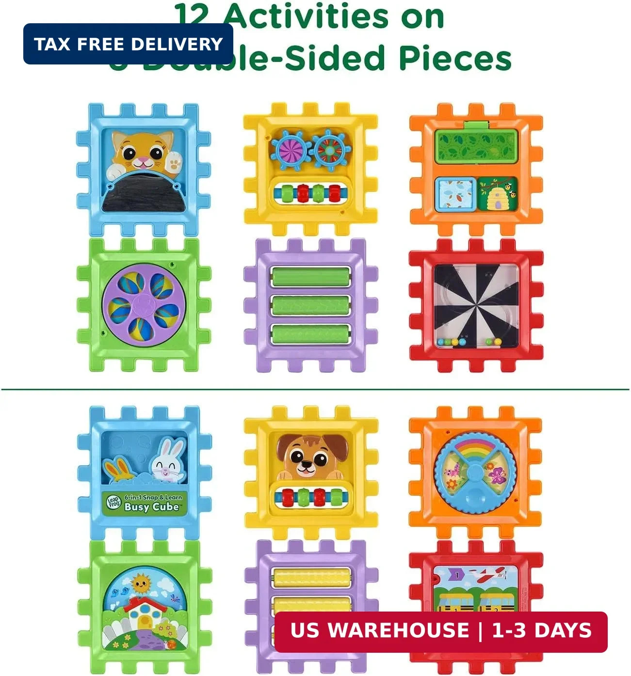 LeapFrog 6-in1 Snap and Learn Busy Cube Motor Skills Baby Toy