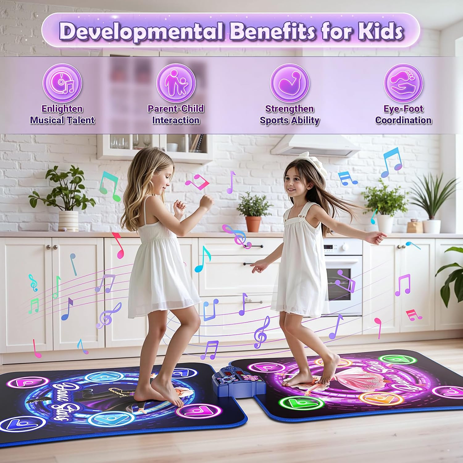 Dance Mat Toys for 3-12 Year Old Girls Boys, Dance Mat for Kids with Light up 12