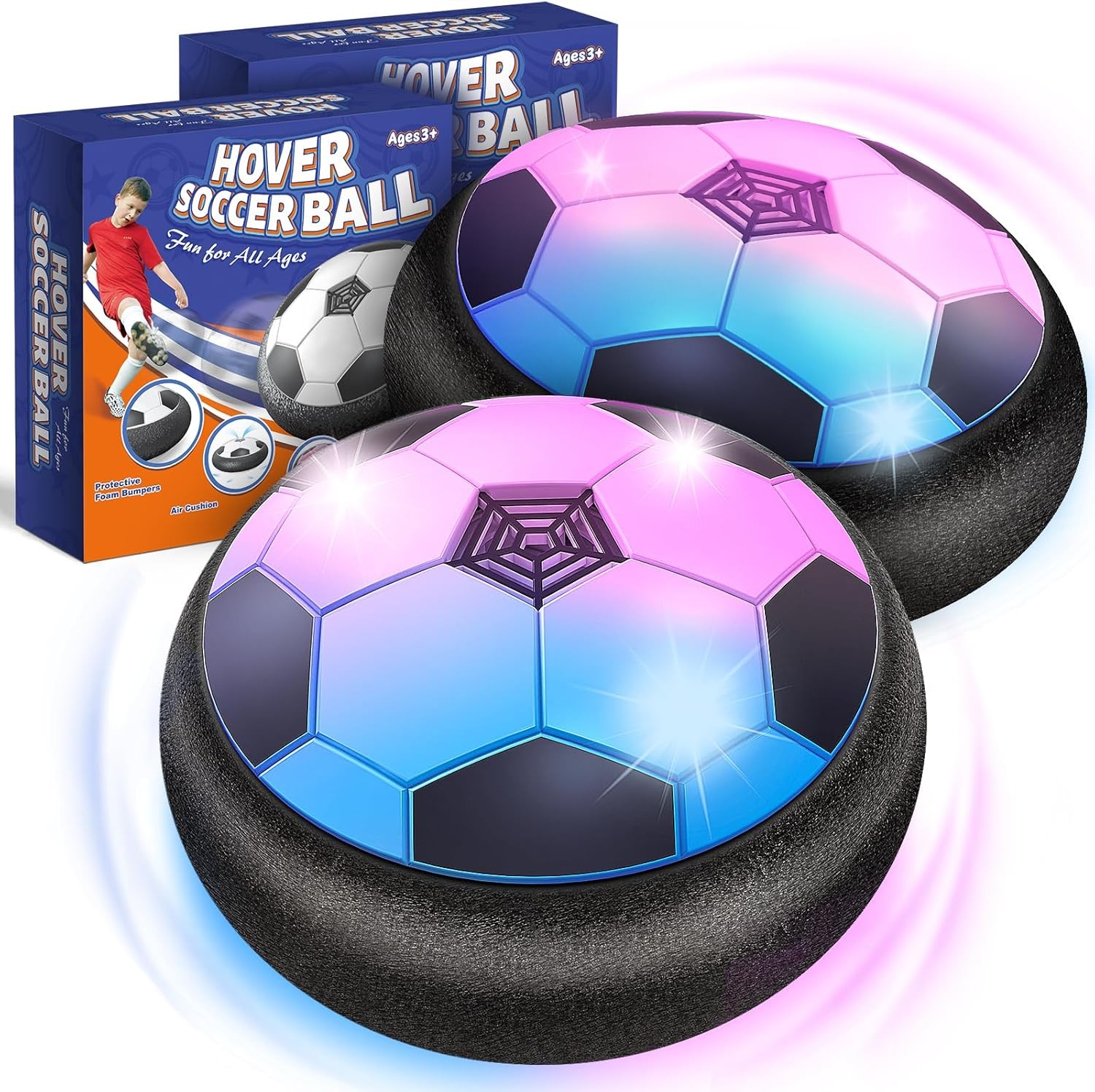 2 Pack Hover Soccer Ball Toys Gifts for 5, 6,7, 8-12 Year Old Boys, 2 Packs