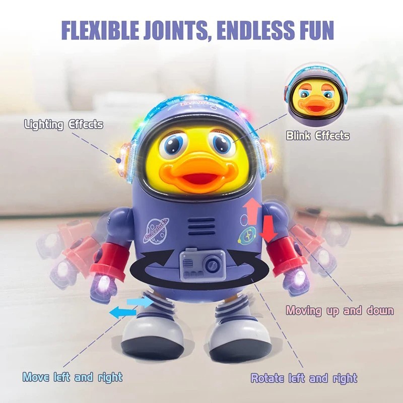 Dancing Space Duck Toy for Kids with Music & Lights – Electric Waddling Fun Gift