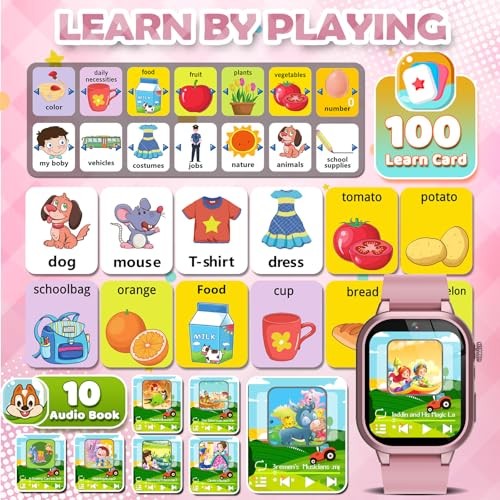 Kids Smart Watches for Girls Boys Toys Ages 4-12 with 30+ Games – Rose Gold