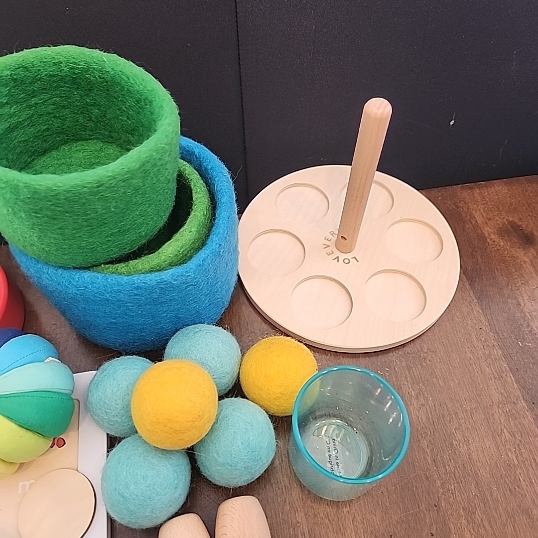 LOVEVERY Lot Montessori Wooden Baby Toys REPLACEMENT PARTS PIECES Odds & Ends